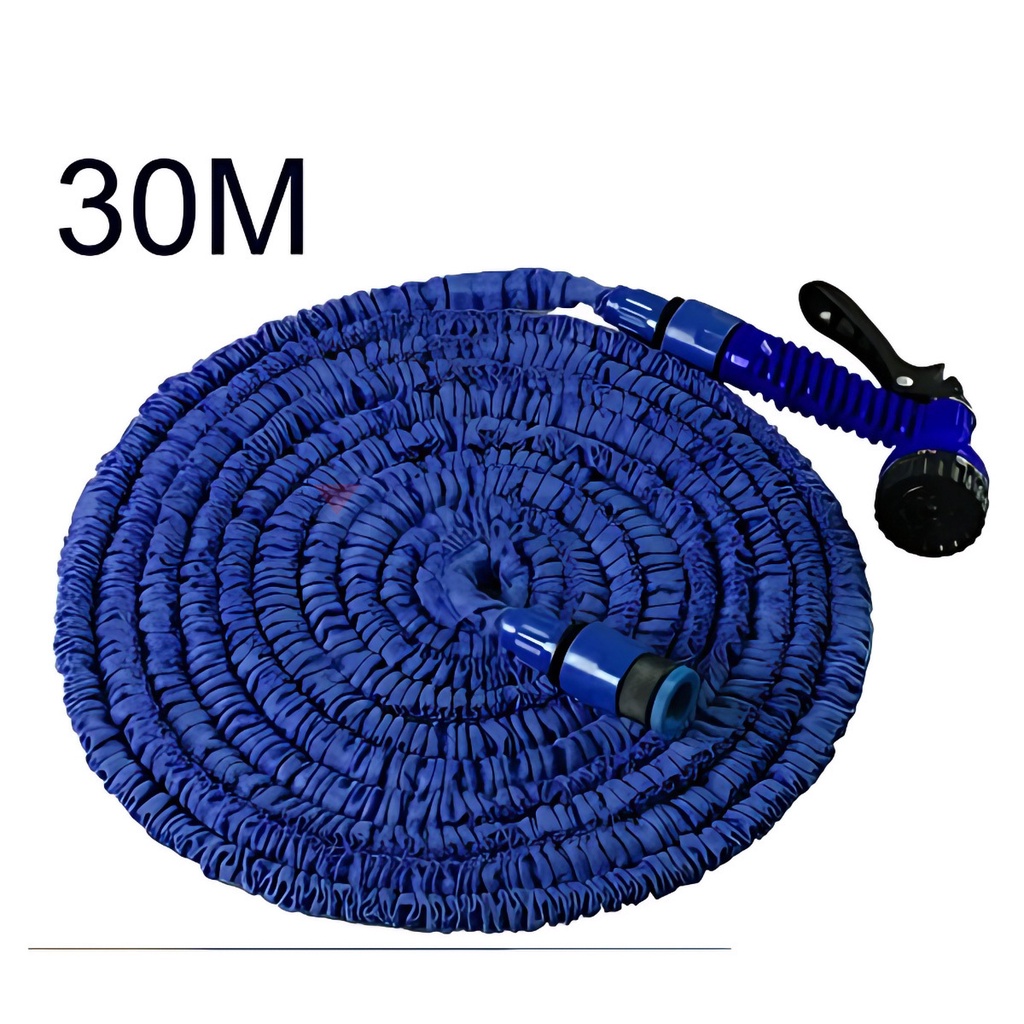Mangueira Mágica Flexível 30 Metros p/ Jardim Carro 7 Tipos de Jatos Retrátil Elástica Expansível Ir