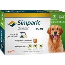 Antipulgas e Carrapatos Simparic 80mg para Cães d