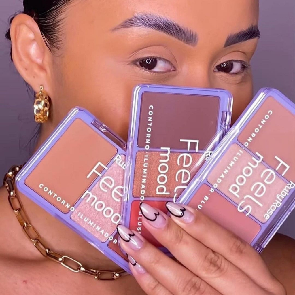 Paleta Trio Contorno Iluminador Blush Feels Mood – Ruby Rose