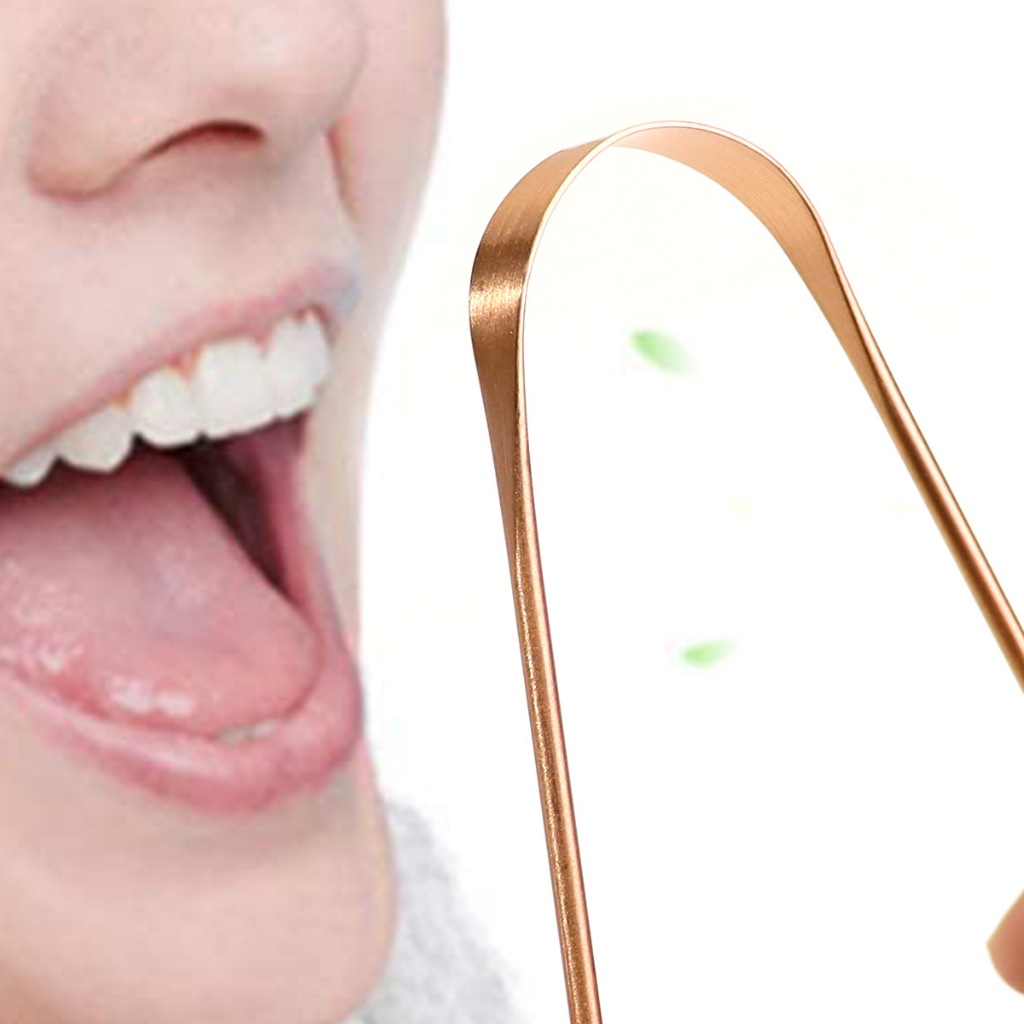 2 Pcs Higiene Saúde Bucal – Modelo Premium 100% Cobre Puro Higienizador Para Raspagem Lingual