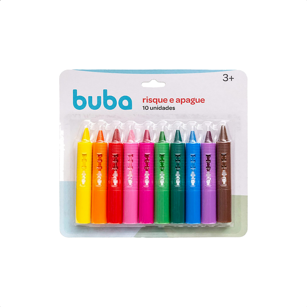 Risque e Apague Giz Caneta 10 Cores Buba para Banho Paredes Criativo Infantil Não Tóxico