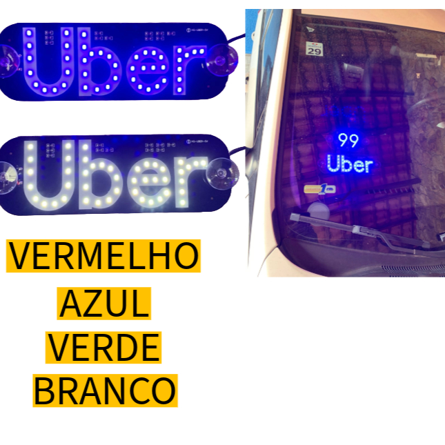 Placa Letreiro Led Luminoso Aplicativo Ube Led App