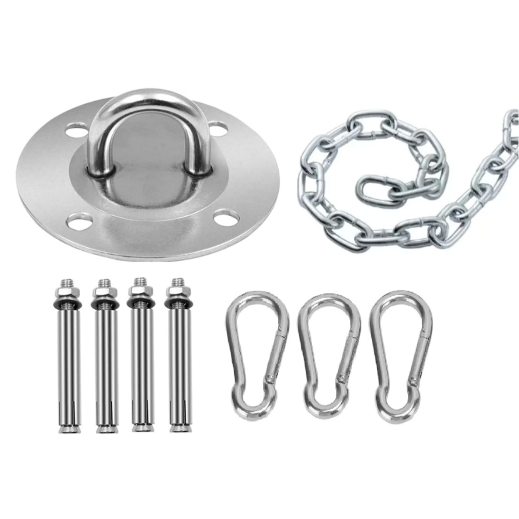 Suporte Teto Cadeira Balanço Rede Inox Corrente 1,5 metros MMI