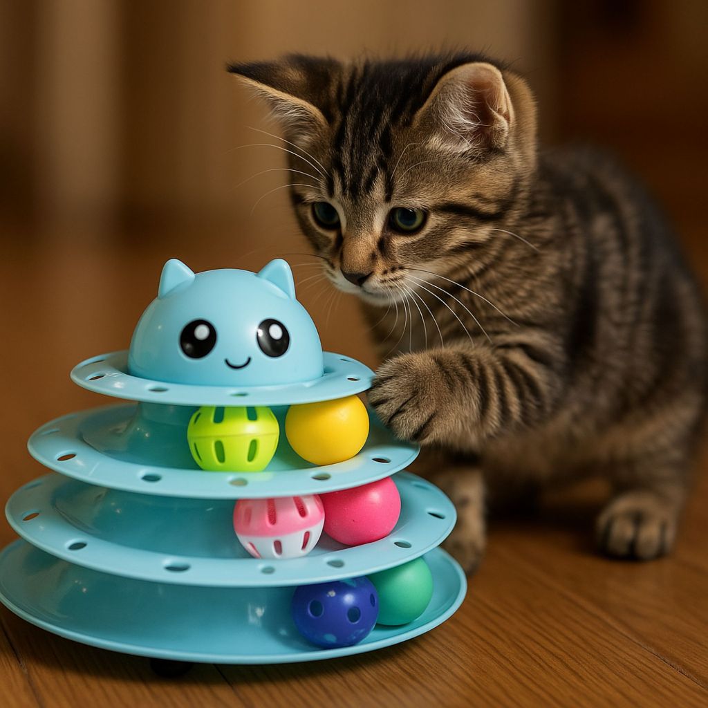 Brinquedo Interativo Para Gatos com Bolinha Sino e 3 Níveis Produto Petshop PETYC