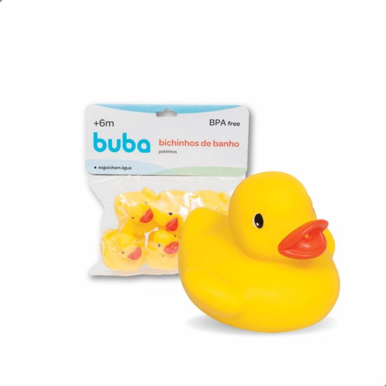 Brinquedo Banho Bebê Patinhos Amarelos De Borrach