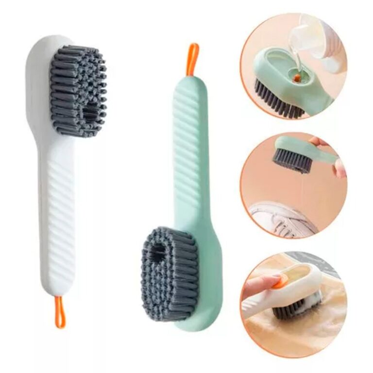 kit 4  Escova Limpa Sapato Com Dispenser Reservat