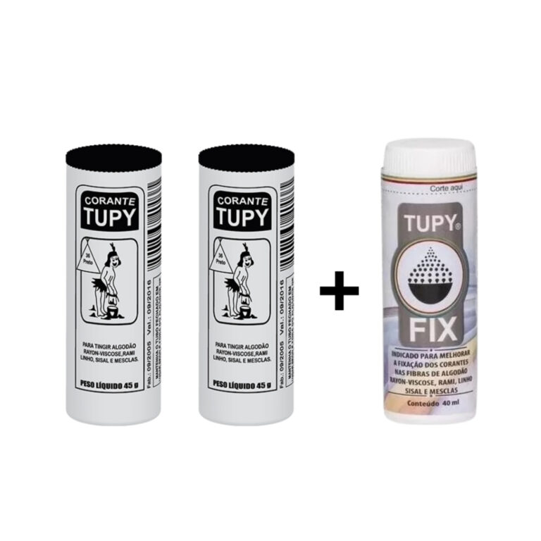 Kit Linha Tupy 2 Corante Preto + 1 Fixador Tupy Fi