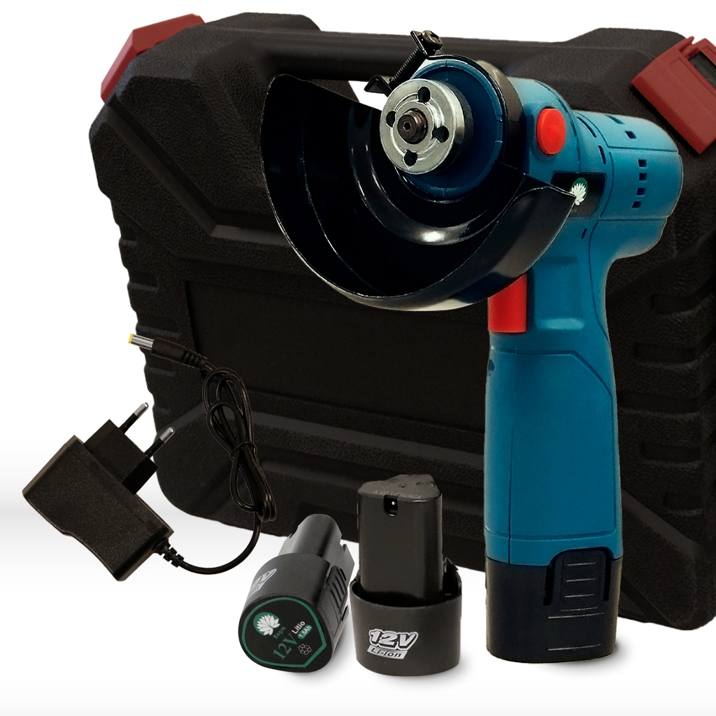 Mini Esmerilhadeira Lixadeira Elétrica Sem Fio Bivolt 110v/220v 2 Baterias 12V Com Maleta