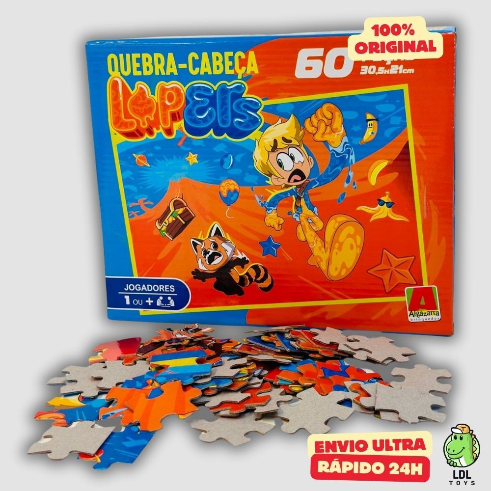Quebra-Cabeça Lopers Gamer Influenciador Youtuber 60 Peças Algazarra Quebra Cabeça