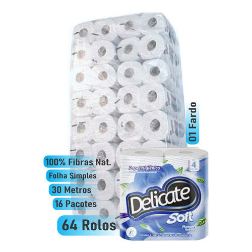 Papel Higiênico Delicate 4 Rolos Folha Simp Fardo