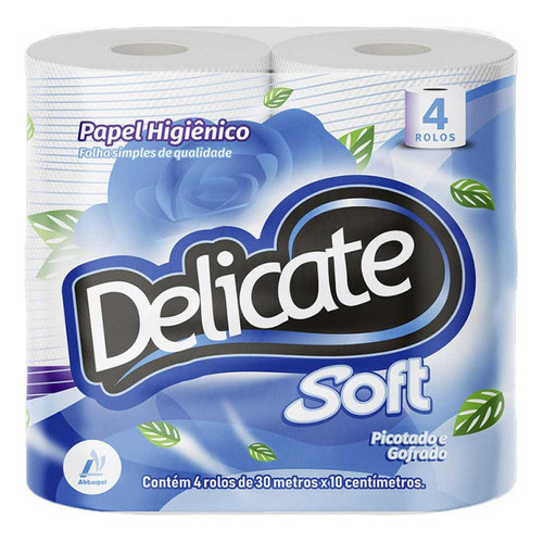 Papel Higiênico Delicate Folha Simples Neutro 30m
