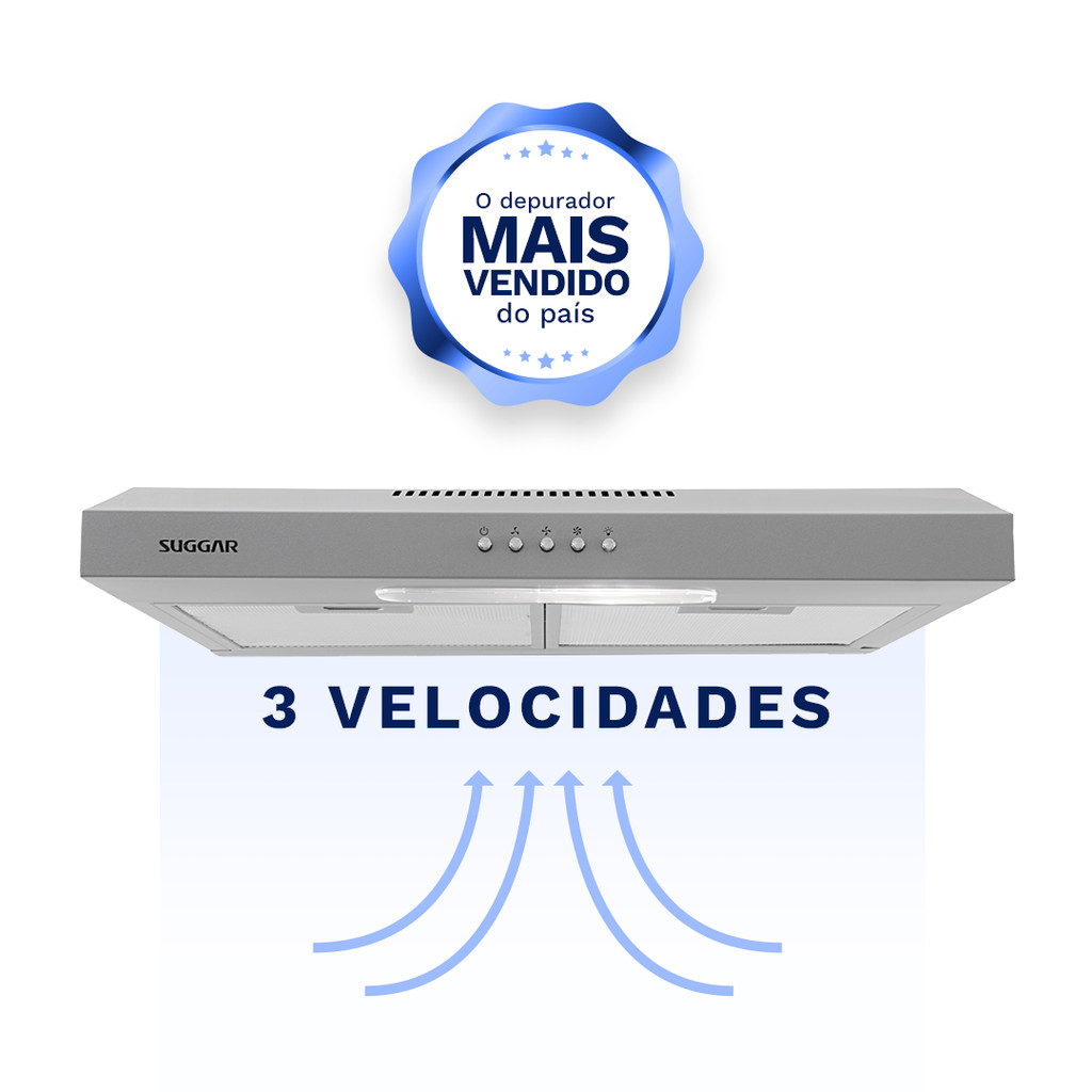 Depurador Exaustor Slim 60Cm Prata DPS161PR Suggar 127V
