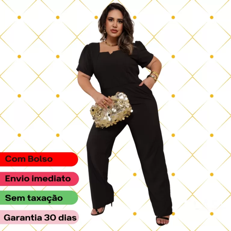 CLASS Macacão Plus Size Feminino Estiloso  Pantal