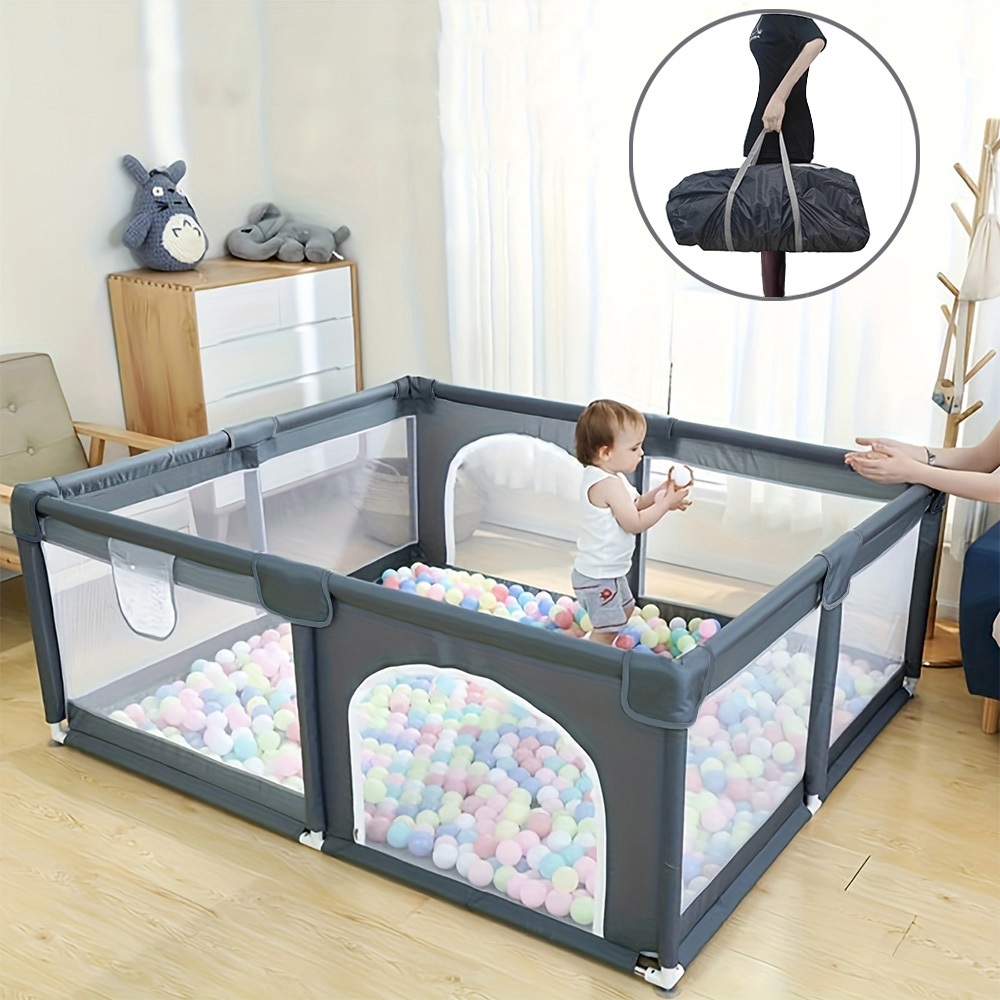 Cercadinho Bebê Grande Chiqueirinho Infantil Cercado 120x120x60cm Portátil Dobrável