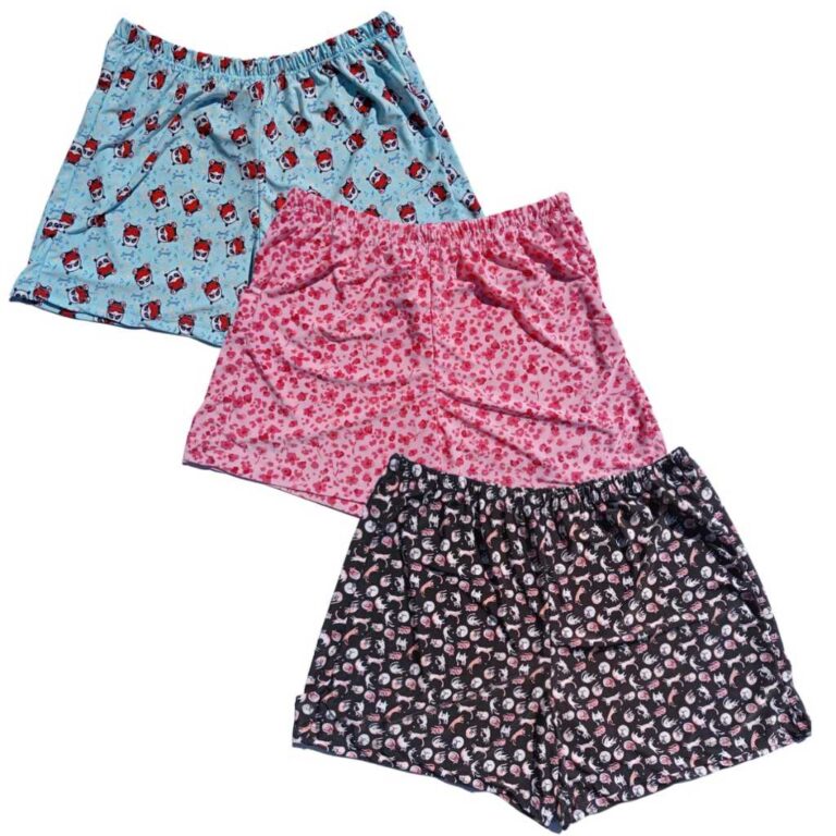 Kit 3 Shorts SORTIDOS Liganete Pijamas Feminino Sh