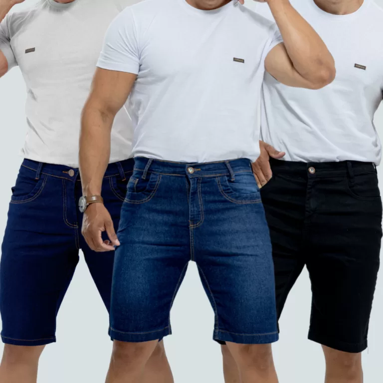 Bermuda Masculina Jeans Tradicional Lycra Premium 