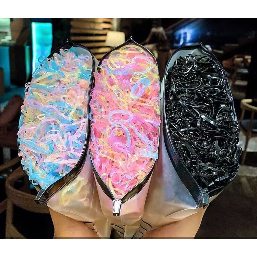 1000/2000Pcs/Pack Acessórios Para Porta Rabos De Pônei De Borracha Meninas Elásticas Descartáveis Co