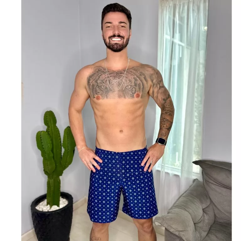 Samba Canção Cueca Malha Lisa Malha Suede para N