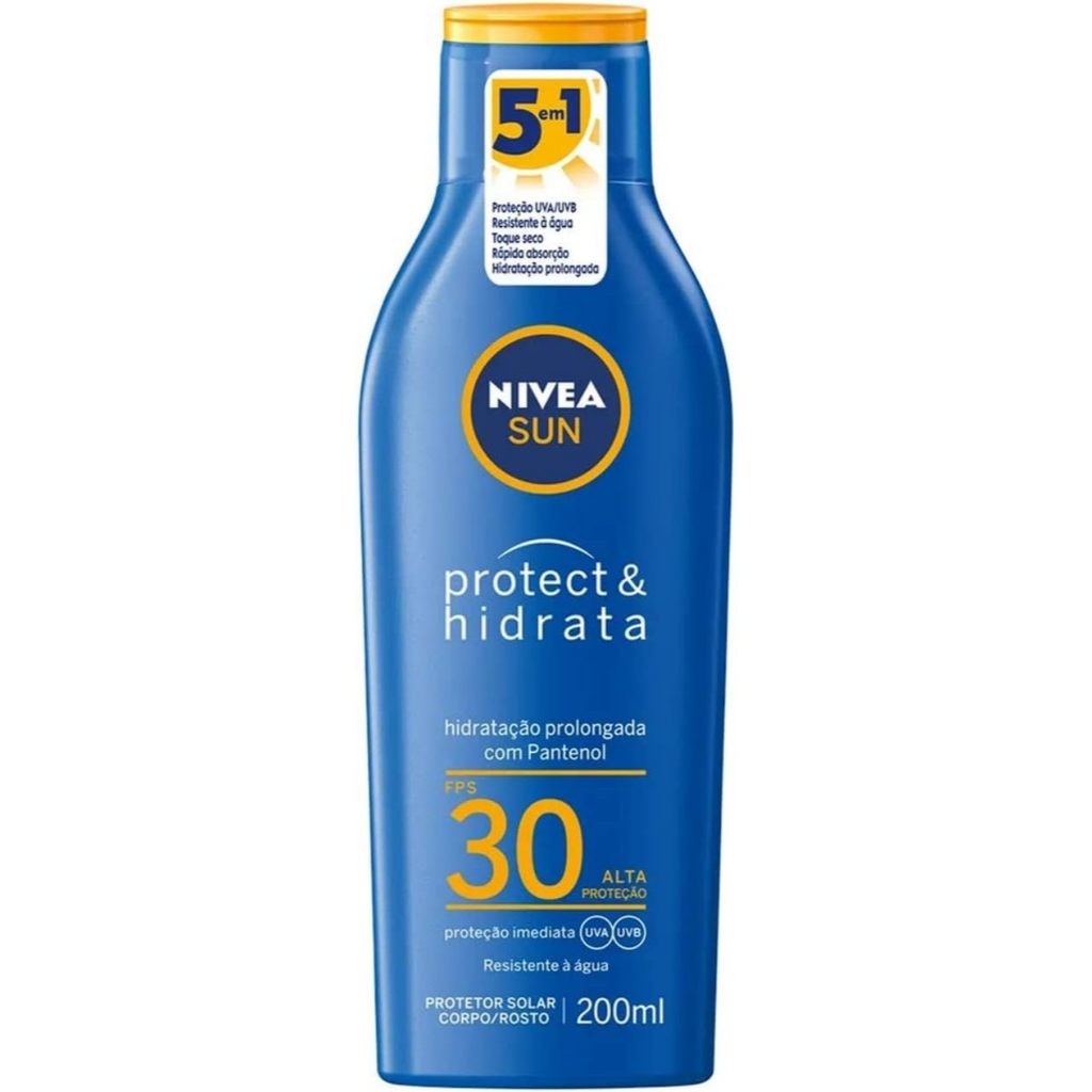 NIVEA SUN Protetor Solar Protect E Hidrata FPS 30 200m protetor solar promove hidratação à pele