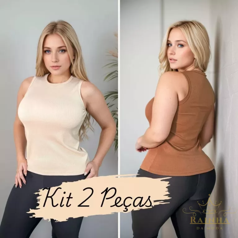Kit com 2 REGATA FEMININA LISA Confortável Versá