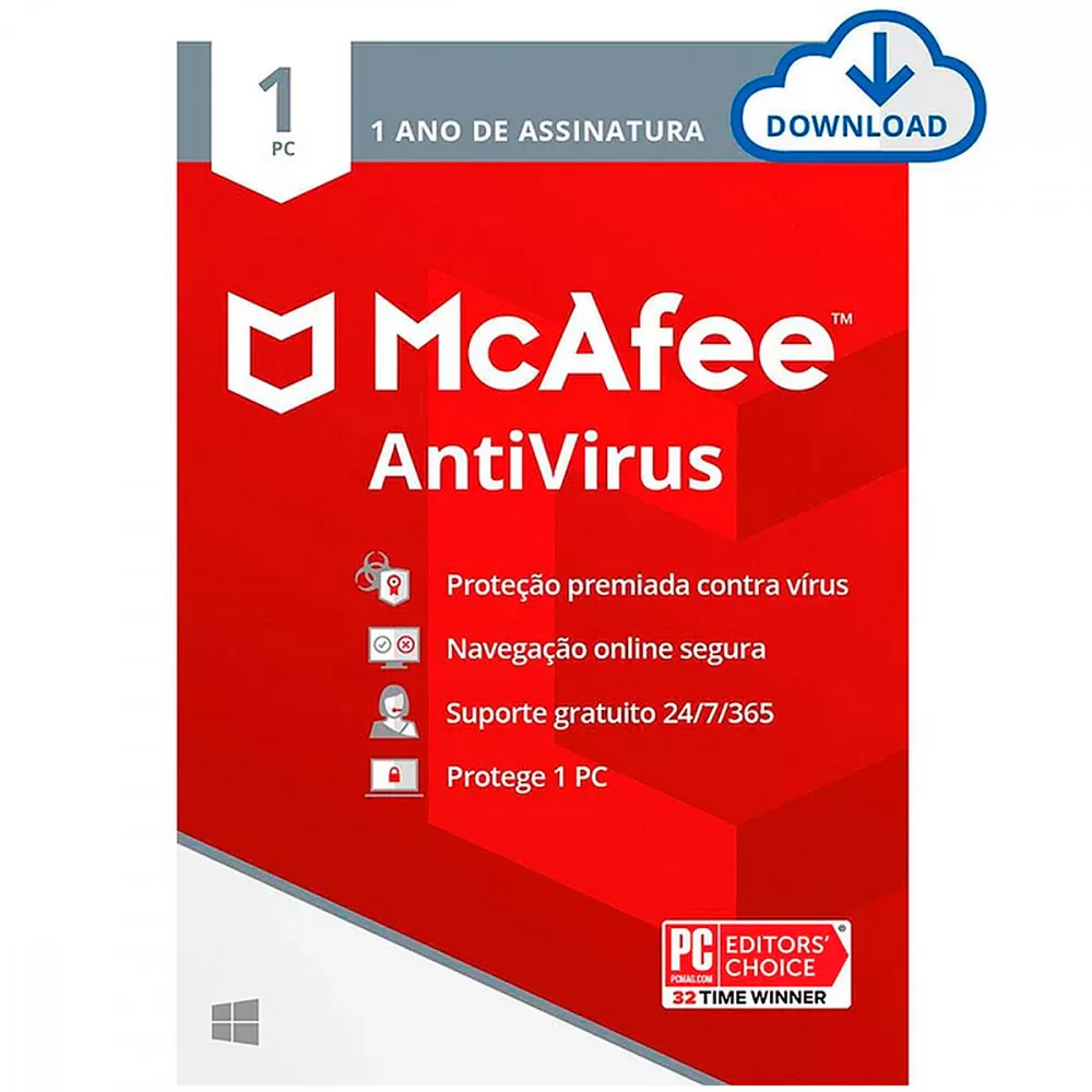 Licença McAfee Antivirus – MACF0001-BOX
