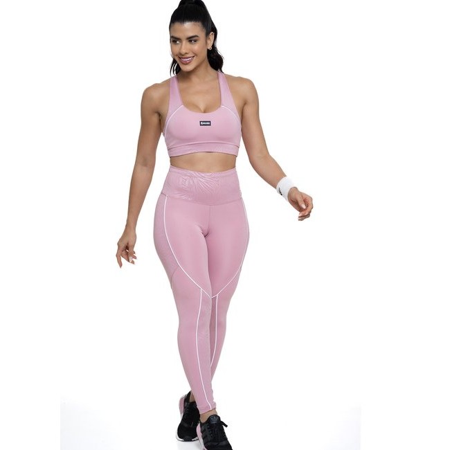 Conjunto de Academia Texturizado Action Rosa Claro