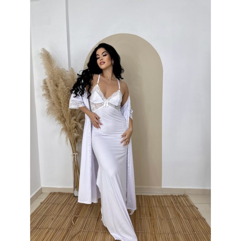 Robe Longo Feminino Com Renda Luxo