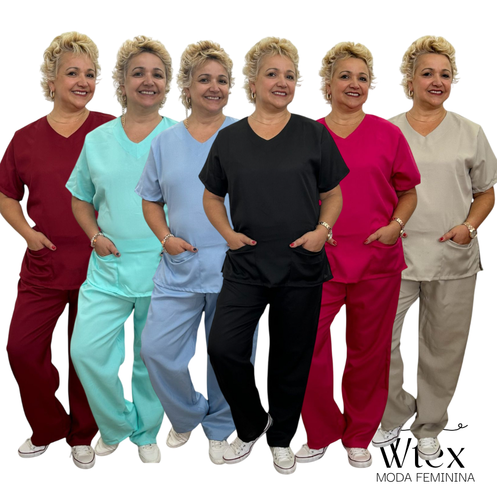 CONJUNTO SCRUB Oxford Profissional Pijama Hospitalar Cirurgico Feminino