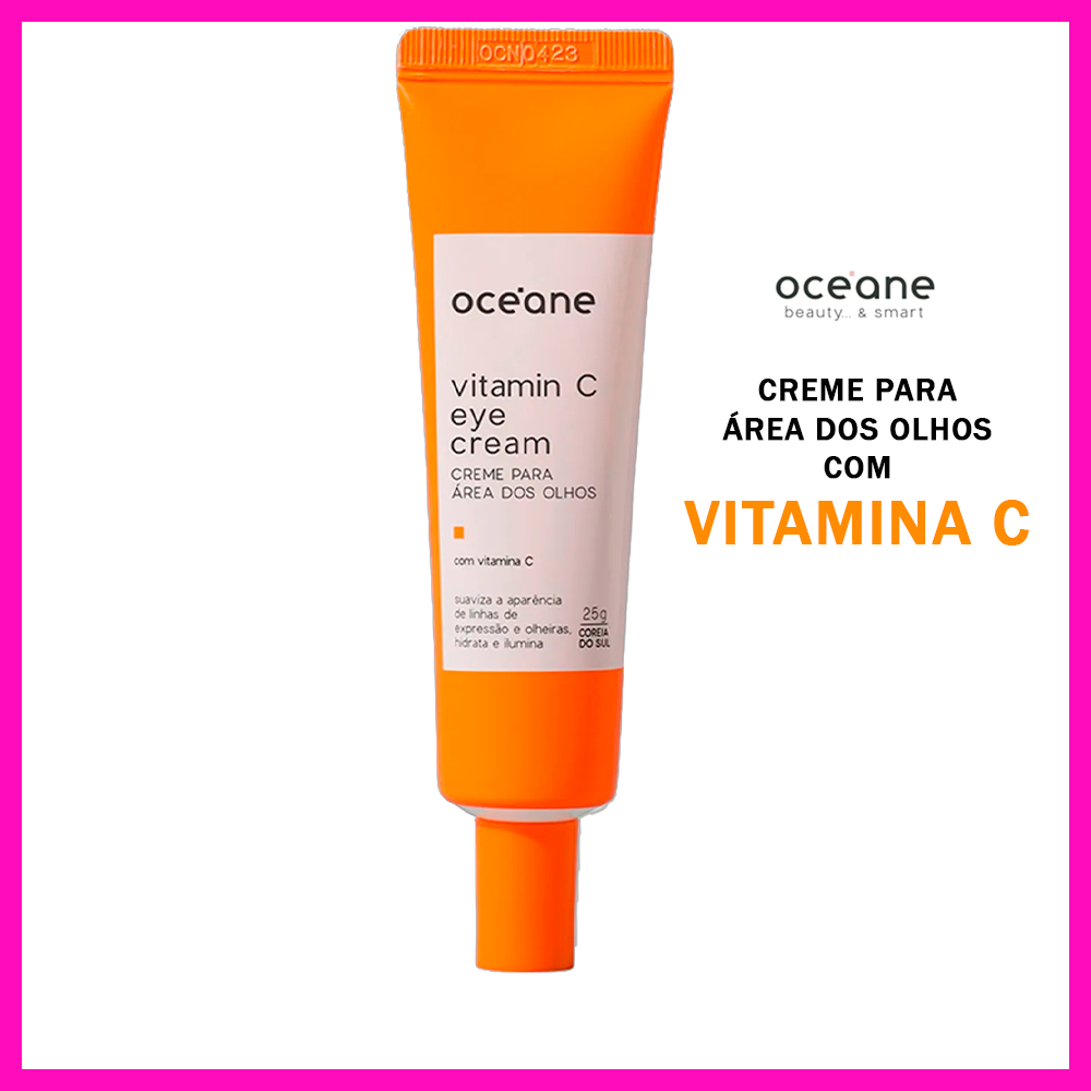 Océane Vitamina C Creme para Área dos Olhos 25g (Suaviza a Aparência de Linhas de Expressão e Olheir