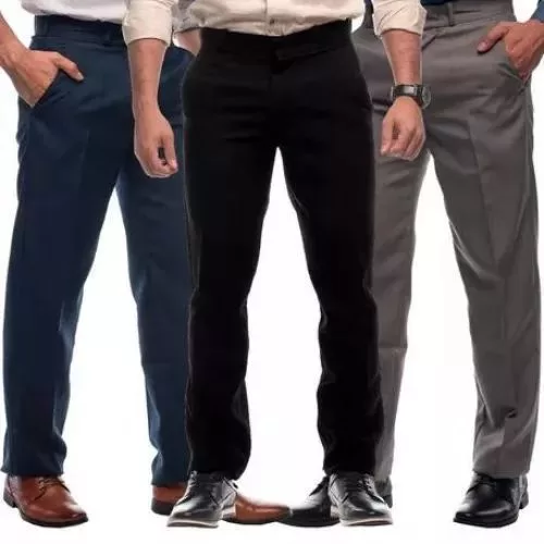 Conjunto De 3 Calça Social Masculina 100% Poliés