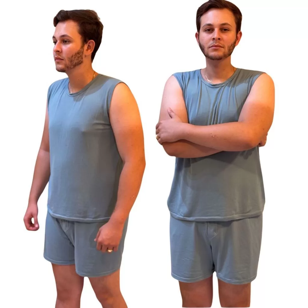 Pijama masculino regata short verão promoção 100% suede Várias Cores dia dos pais