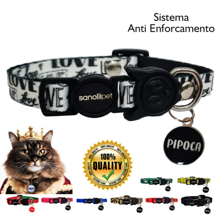 Kit Coleira Gato Com Sistema Anti Enforcamento Mai