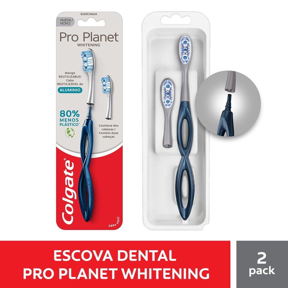 Escova Dental Colgate Pro Planet Whitening Suave/Macia + Ref