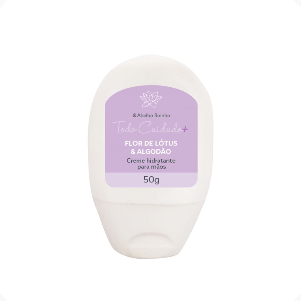 Hidratante Para Mãos Flor de Lótus e Algodão 50g Todo Cuidado Mais Abelha Rainha REF 3831