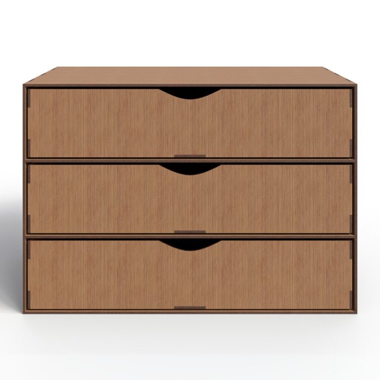 Organizador de Mesa Office Três Gavetas MDF Folha