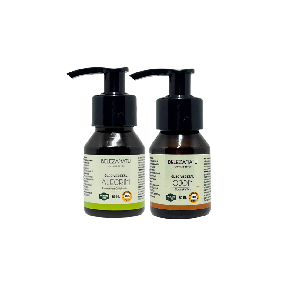 Kit Óleo Vegetal De Alecrim 60ml E Ojon 60ml 100% Puros Belezanatu