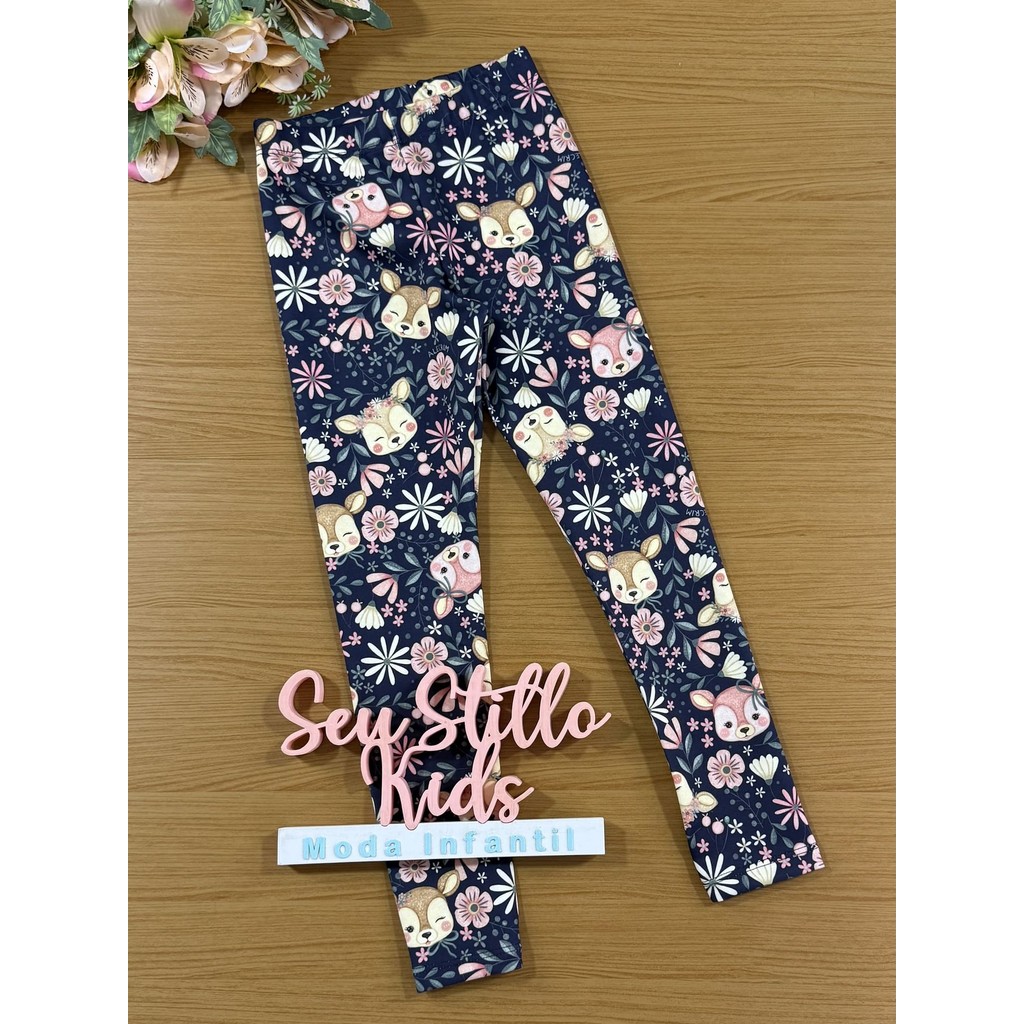 Calça Legging Infantil Kukie Azul Marinho Renna