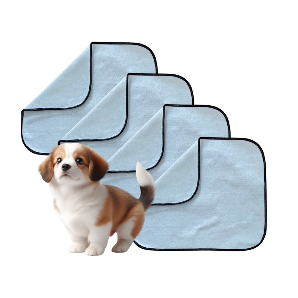 Kit 4  Uni. Tapete Higiênico Lavavel Pet Para Cães Grande 80x60cm Xixi de Cachorro Reutilizável