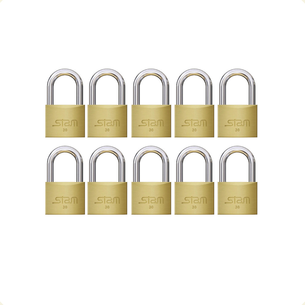 Kit 10 Cadeado Para Malas E Bagagens 30mm Latão Maciço Stam