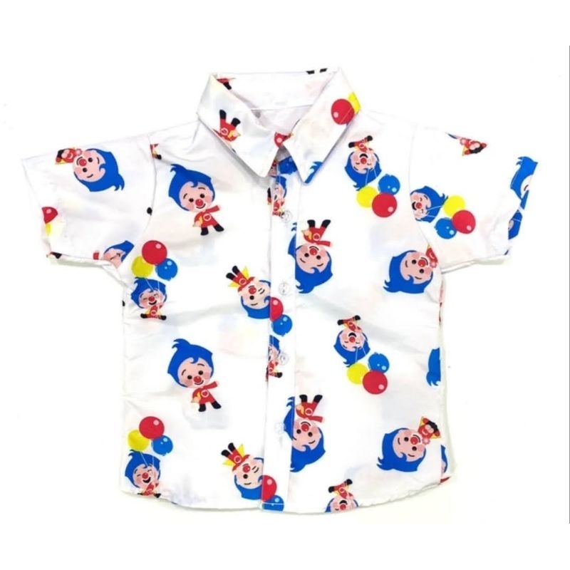 camisa social palhaço plim plim 6 meses