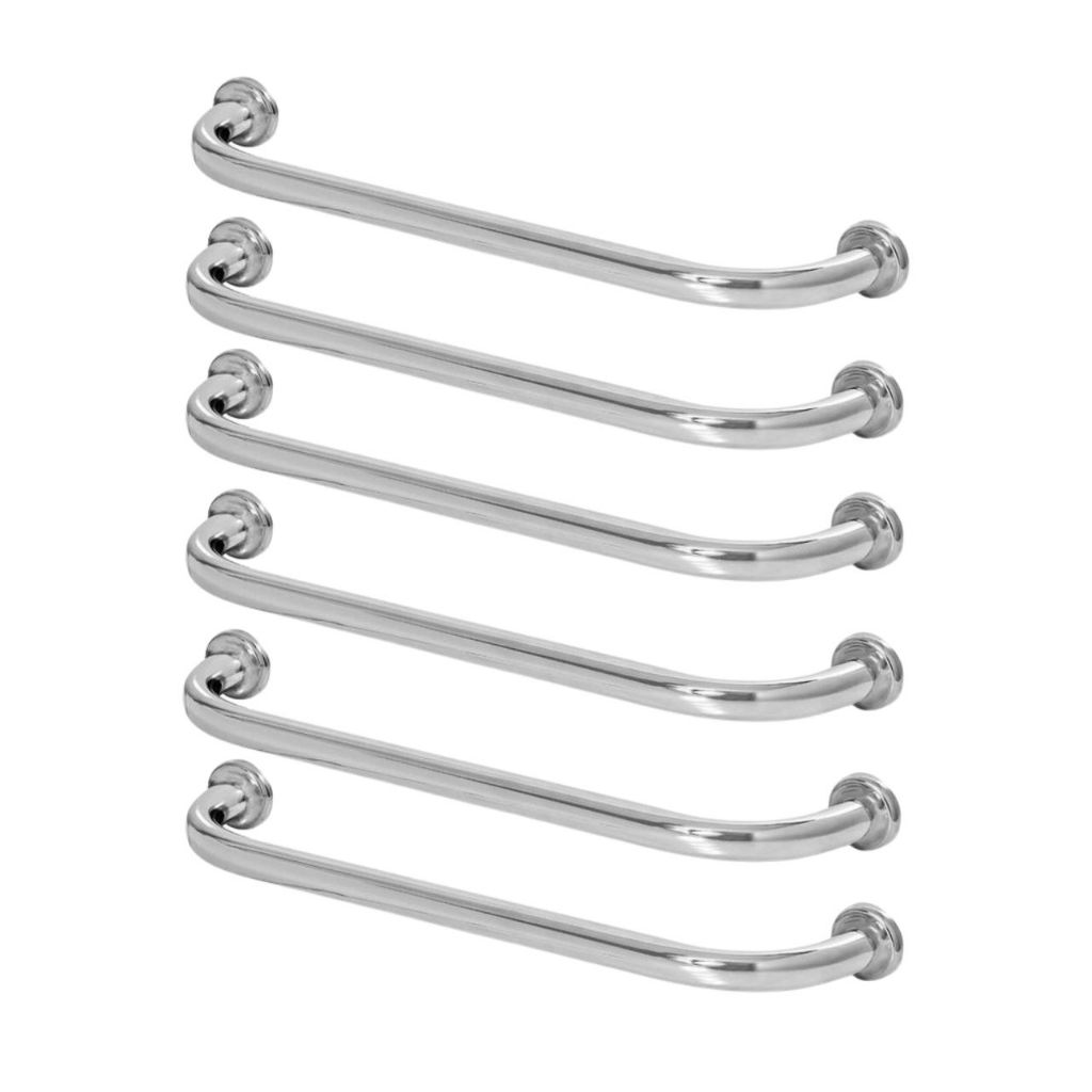 Kit 6 Barras Apoio Segurança Aço Inox 80cm Idoso Deficiente Seguro Resistente Durável