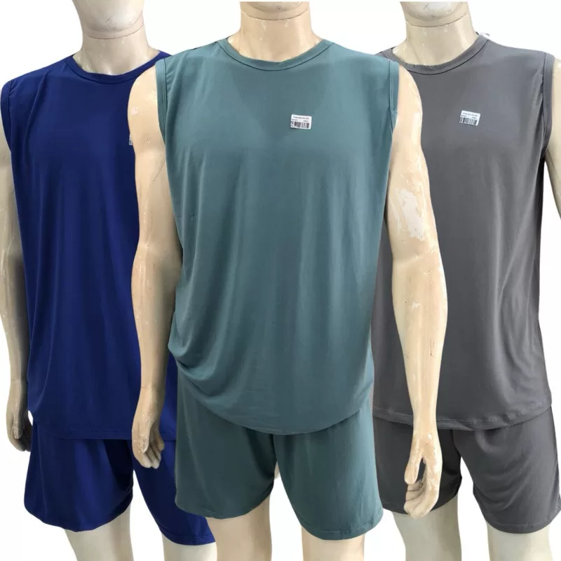 pijama masculino regata short verão promoção 100% suede Várias Cores