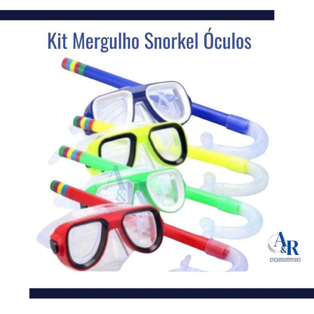 Kit Mergulho Snorkel Óculos Máscara Mergulho Piscina Praia Banho Natação Infantil