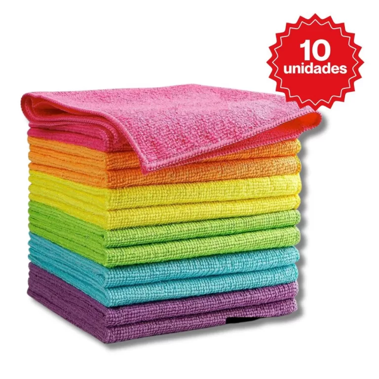 Kit 10 Panos De Limpeza Microfibra alta absorção