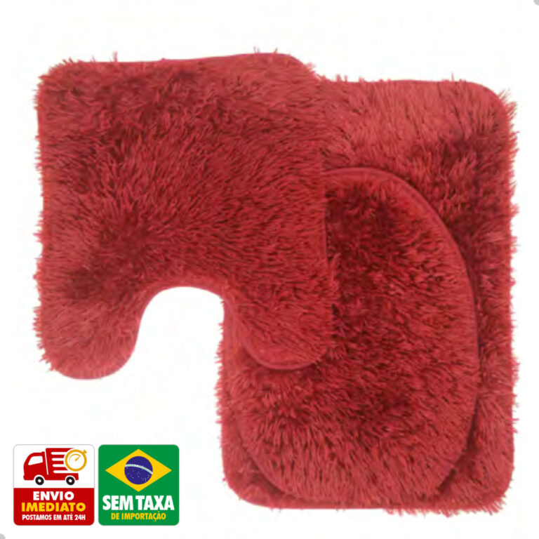 Jogo de Tapete para Banheiro 3 Peças Peludo Felpu