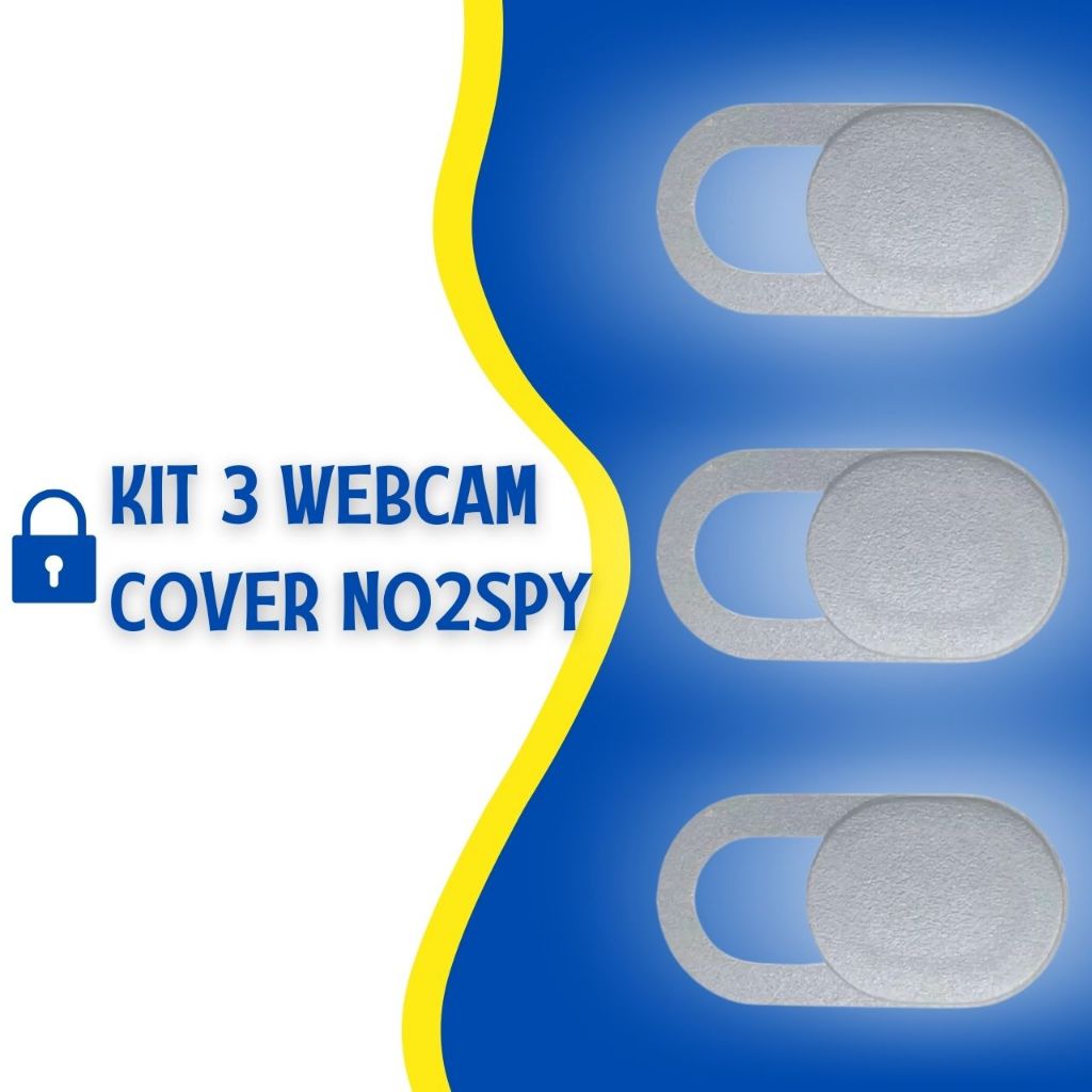 Kit 3 Webcam Cover Notebook Branca NO2SPY Película Privacidade Ultrafina Protetor Câmera Celular