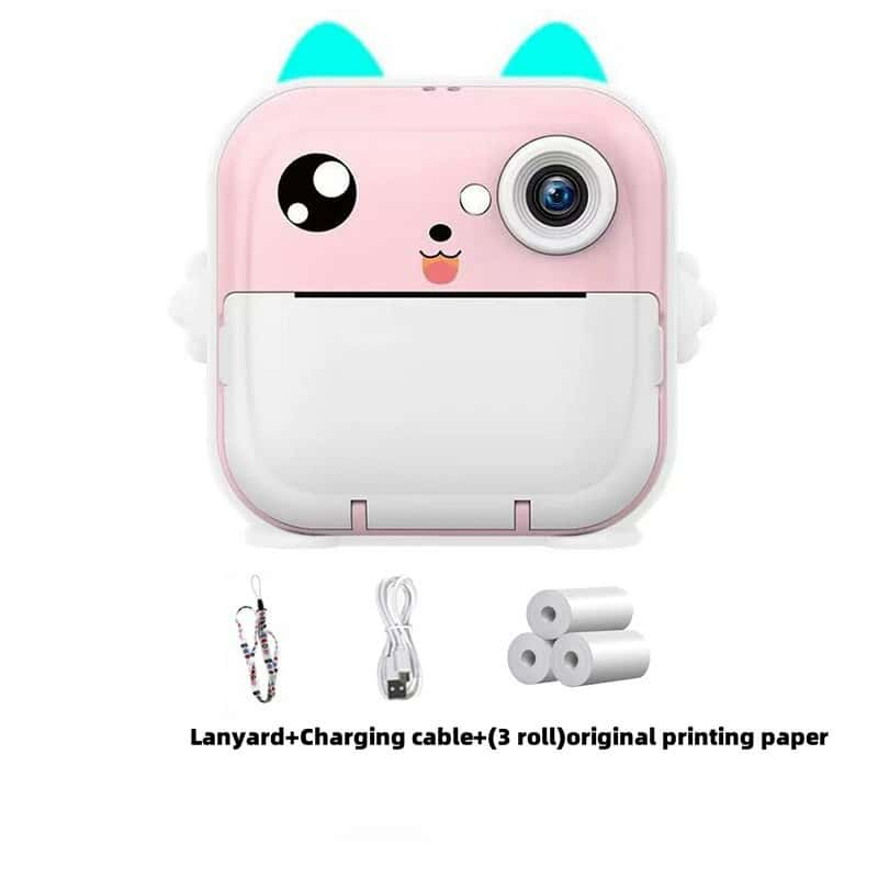 Câmera De Impressão Instantânea Para Crianças Vídeo Fotografia Digital Fotográfica Toy Mini Impresso