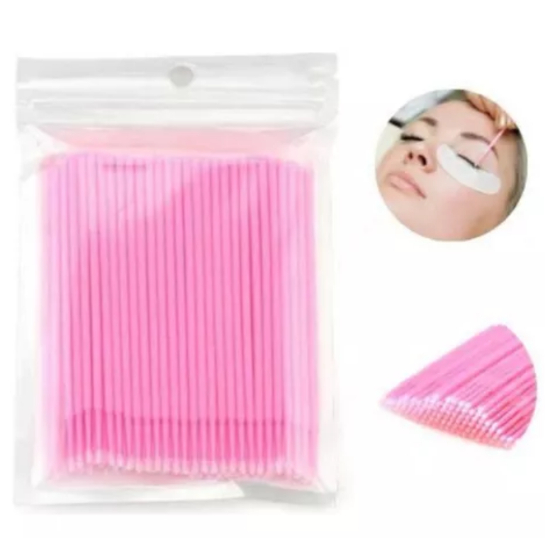 Kit 100 Microbrush  Microescova Cotonete Alongamen