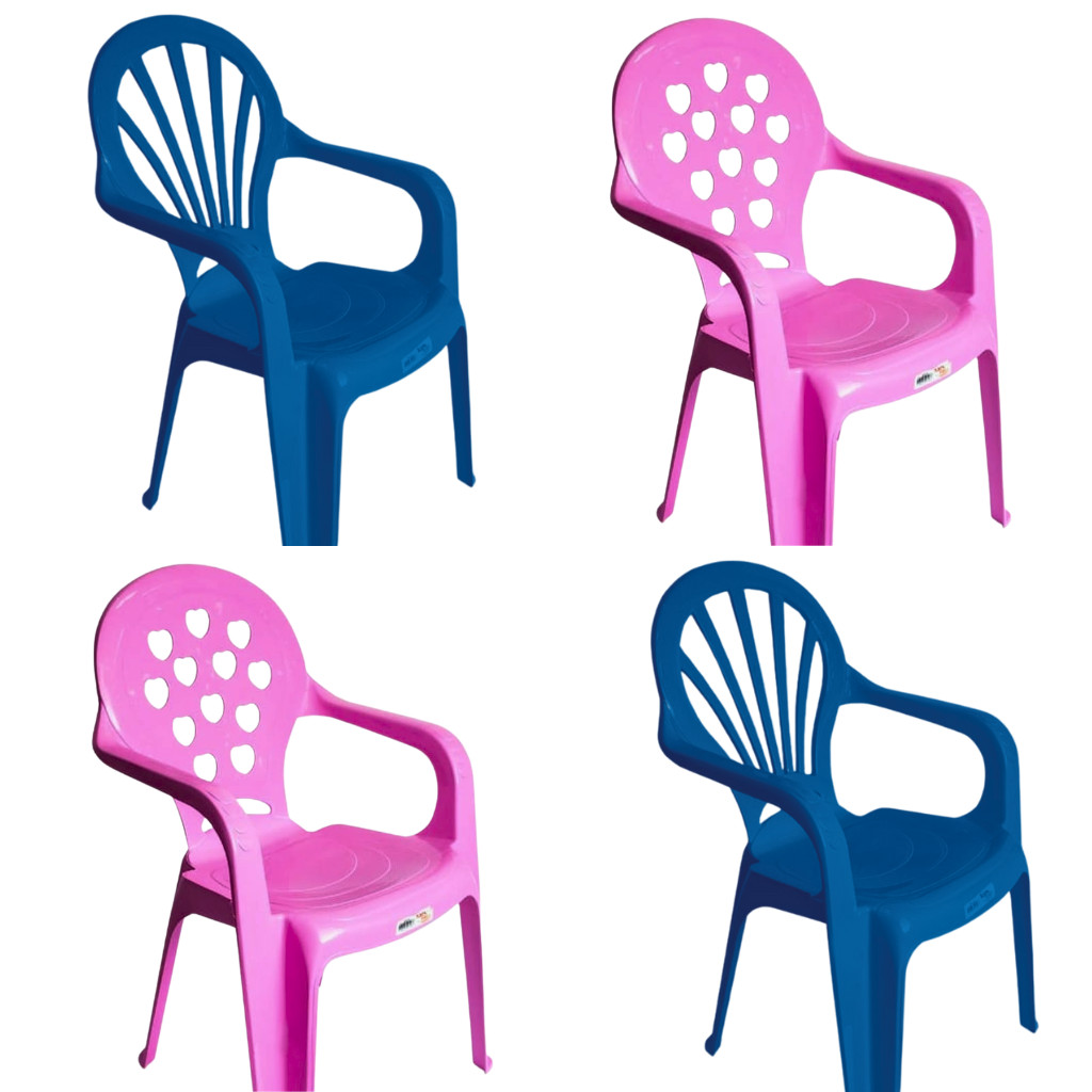 Kit 4 Cadeira Poltrona Infantil Alta para Desenhar, Pintar, Estudar. Empilhável, Leve, Ergonômica Ar