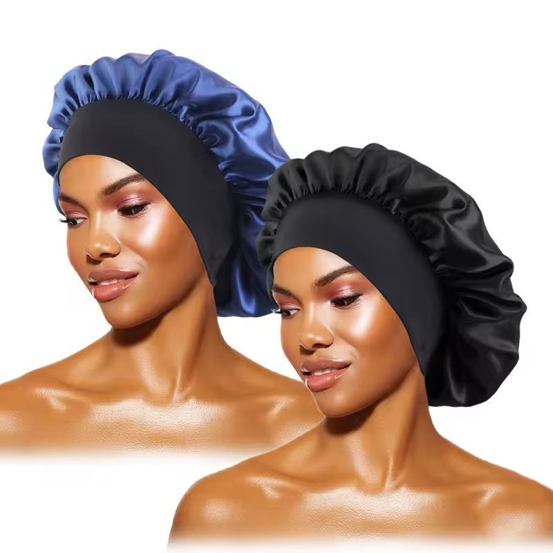 Kit com 2 Tocas de Cetim com Faixa Touca para Dormir Antifrizz Touca de Seda Touca para Cabeça